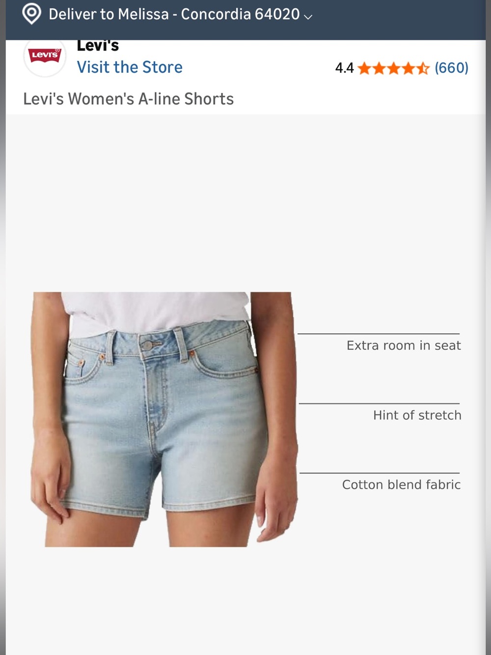 Levi's Light Blue Women's A-Line Denim Shorts
